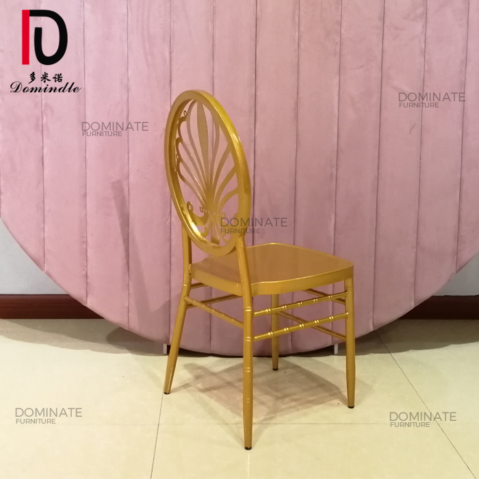 OEM Luxury Dining Chair –  Golden color iron aluminum reception cheap furniture wholesale iron wedding chairs – Dominate