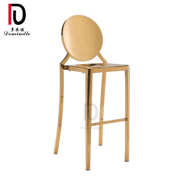 Wholesale Luxury Banquet Chair –  Modern club gold metal furniture bar high chair for cocktail table – Dominate