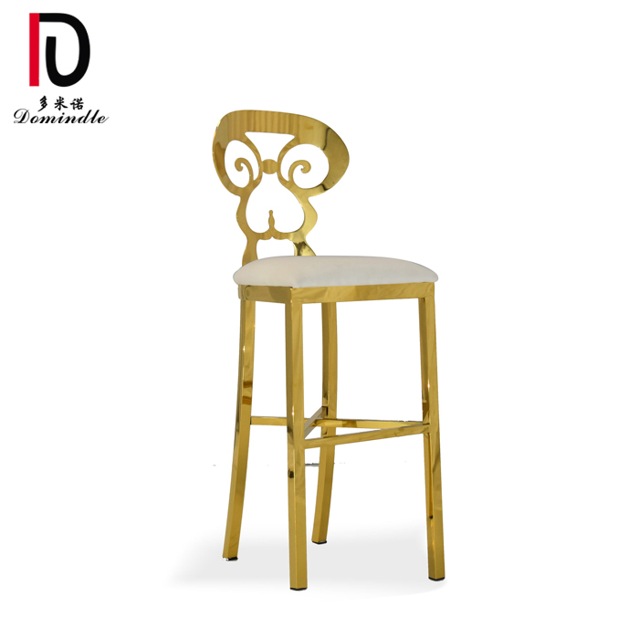 OEM Gold Stackable Hotel Chair –  golden unique wedding stainless steel cocktail bar stool – Dominate