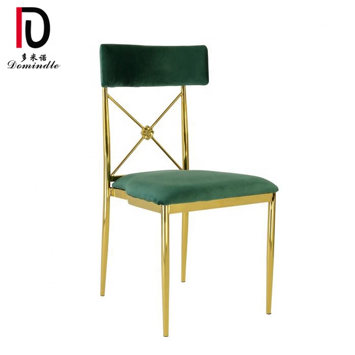 China Banquet Wedding Chair –  Dominate Garden customized cushion stackable Gold Metal frame Banquet Hotel Chair – Dominate