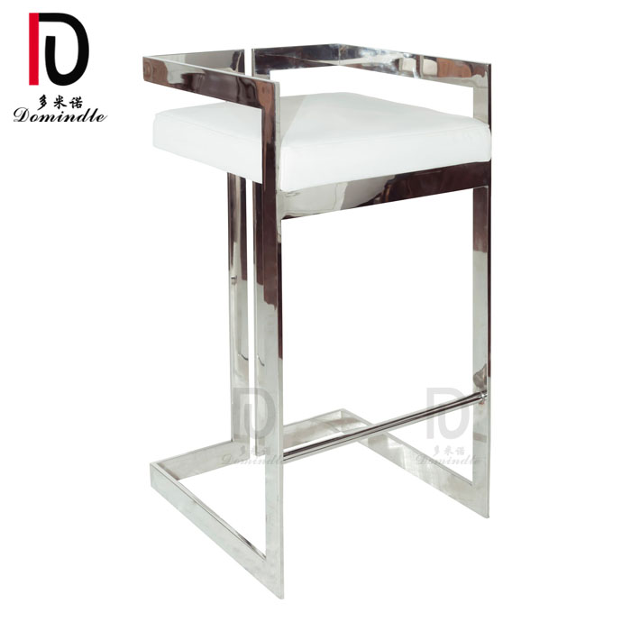 China Steel Hotel Chair –  pu leather modern stainless steel cocktail design wedding bar stool – Dominate