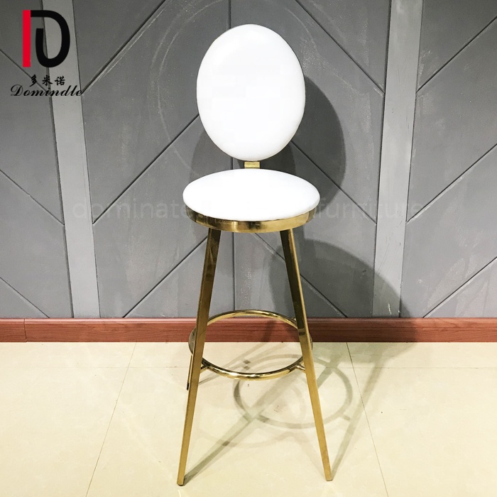 OEM Modern Gold Metal Hotel Chair –  Gold Color High Bar Stool Night Club Cocktail used Stainless Steel Bar Chair – Dominate