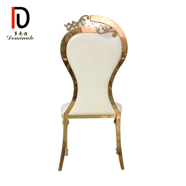 OEM Luxury Gold Stacking Wedding Chair – Gold metal king throne party dining high back wedding reception chair – Dominate detail pictures