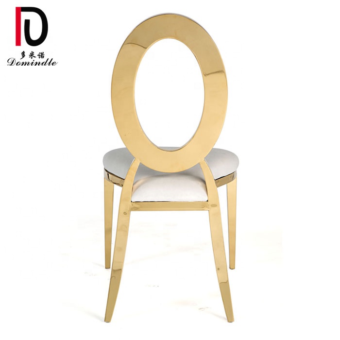 OEM Golden Stainless Steel Chair –  Round back gold wedding stainless banquet furniture dining stainless steel wedding chair – Dominate