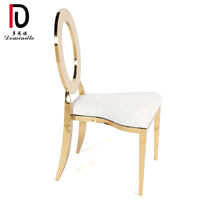 Wholesale Event Dining Chair – Round hollow hot sale stainless steel banquet soft seat chair event – Dominate detail pictures