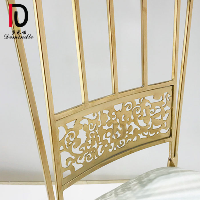 China Folding Stainless Steel Wedding Chair – WC62 new luxury golden steel stackable event chair for wedding – Dominate detail pictures