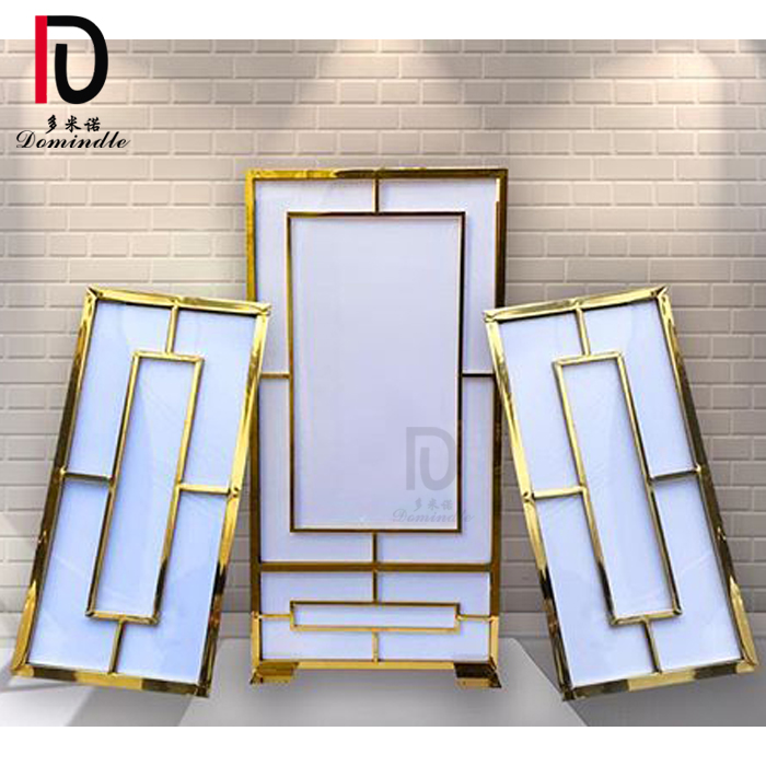 modern wedding used gold stainless steel frame acrylic back drop