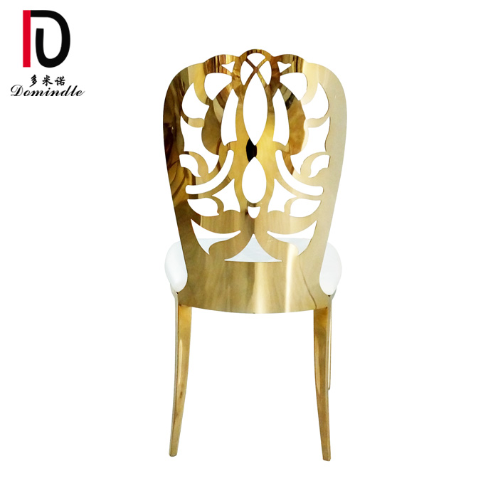 OEM Modern Wedding Stainless Steel Chair –  2019 wedding design gold stainless steel frame dining chair for event – Dominate