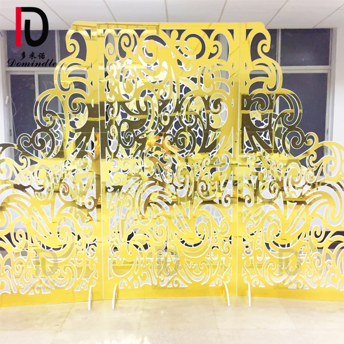 Good quality Wedding Decoration From China – hotel used gold acrylic frame wedding background decoration wall panel – Dominate