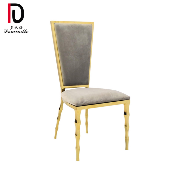 Wholesale High Back Gold Hotel Chair –  rental king gold high back stainless steel wedding chair – Dominate