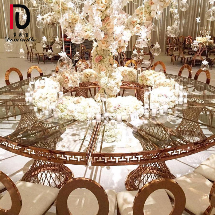 factory wholesale half moon table Stainless Steel Wedding Table