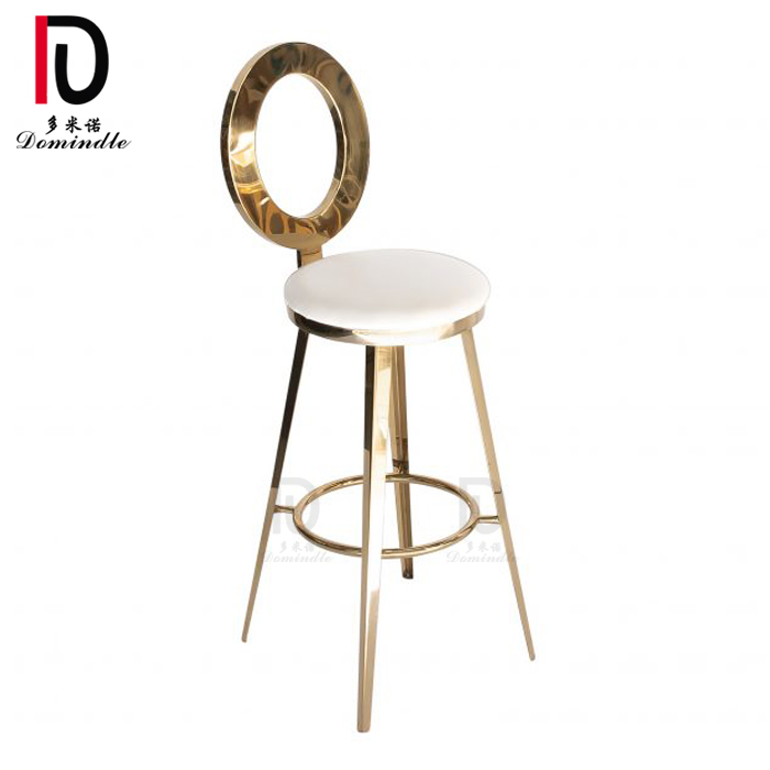 modern event party furniture bar stool with gold stainless steel rim