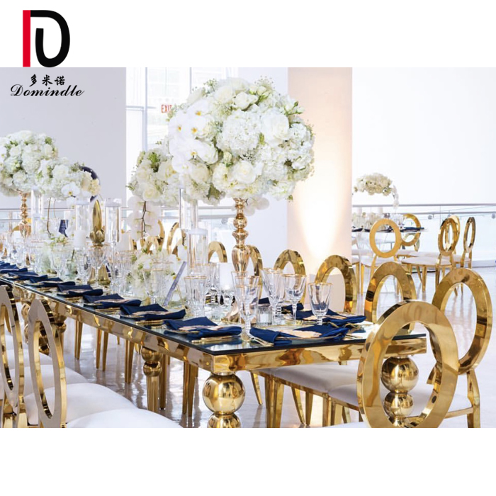 stainless steel mirror glass table dining table for wedding