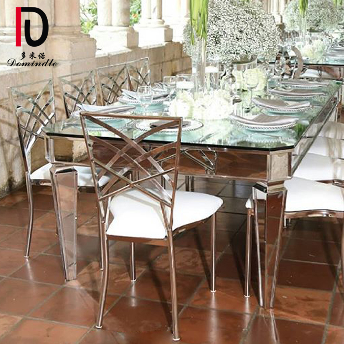 China Stainles Steel Table Wedding –  new design mirror glass gold stainless steel wedding decoration table – Dominate