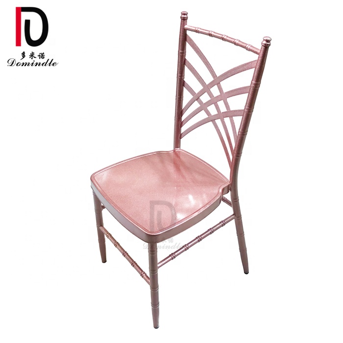 Wedding chavari metal pink rental shop stacking indoor hotel dinner chair