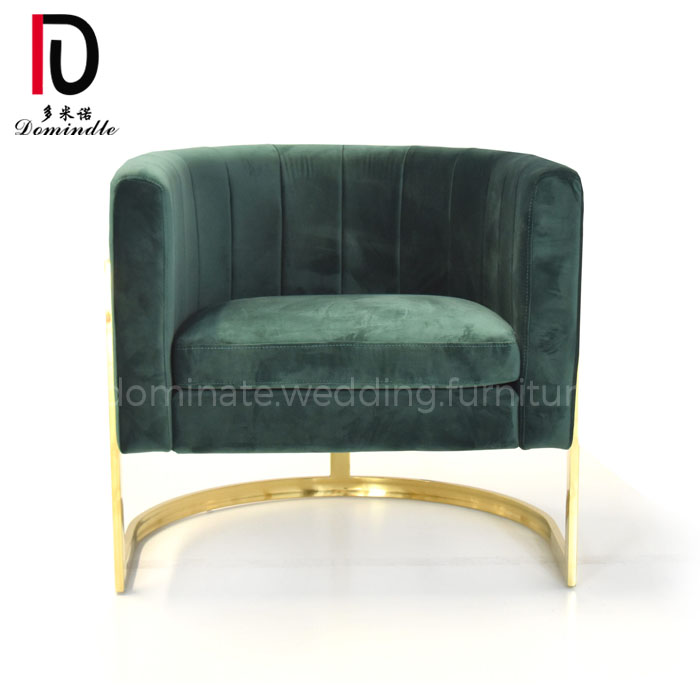 Good quality Sofa From China – new arrival Emporium Green cushion gold stainless steel frame wedding Lounge Chair – Dominate