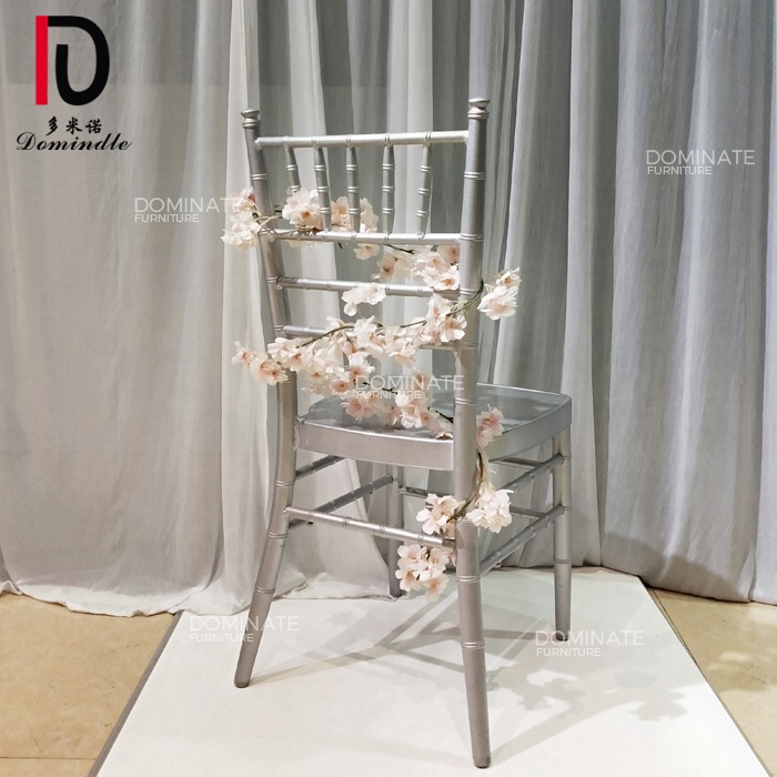 OEM Gold Metal Dining Chair –  Wedding furniture iron metal silver color wholesale banquet chairs for event – Dominate