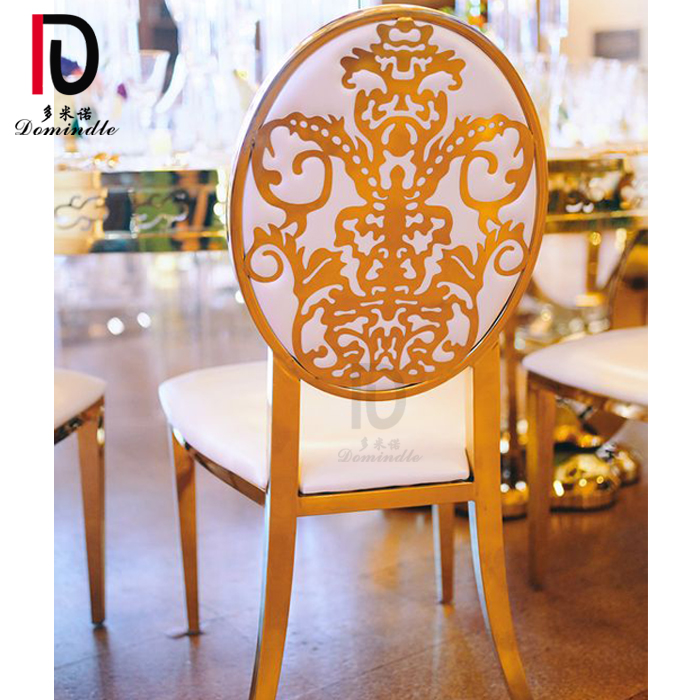 OEM Event Stainles Steel Chair –  New Inventory Titanium Gold Luxury Stainless Steel Wedding Event Banquet Chair – Dominate