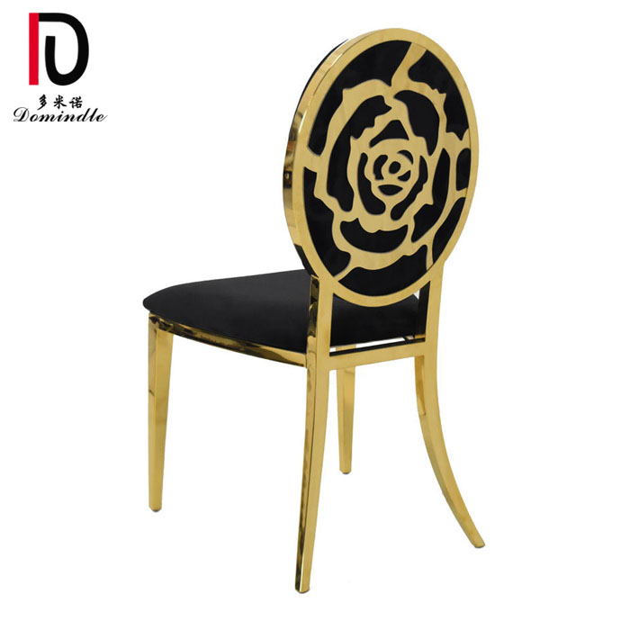 OEM French Gold Modern Wedding Dining Chair –  rose back stainless steel royal dining wedding chair for banquet – Dominate
