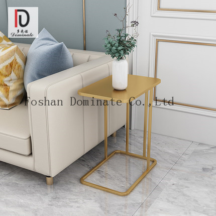 Good quality Tables From China – Rose gold fashion design C shape simple marble and stainless steel side table for living room – Dominate