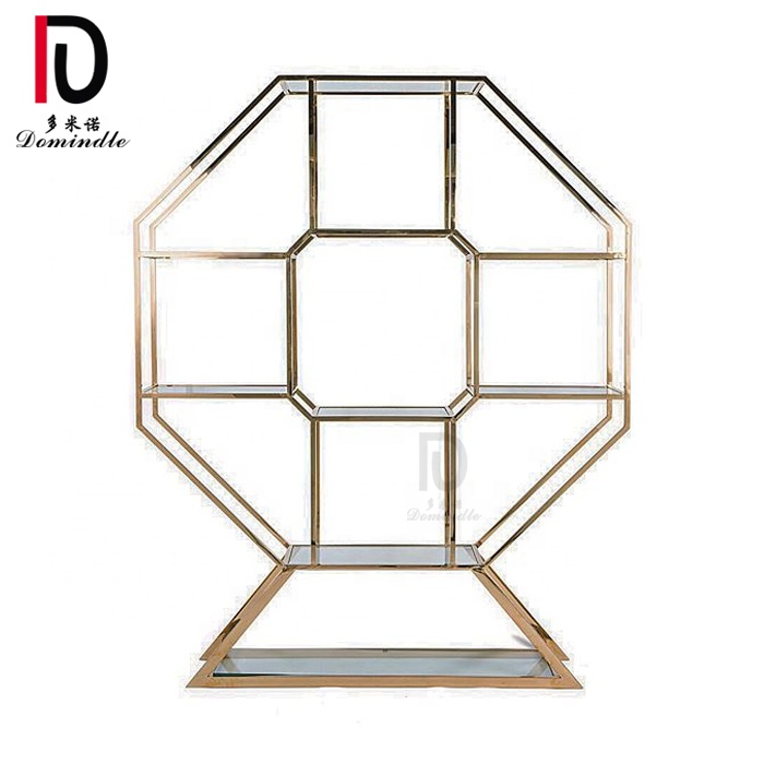 Customized Oval shape Tempered Glass Wine Cabinet with Stainless Steel