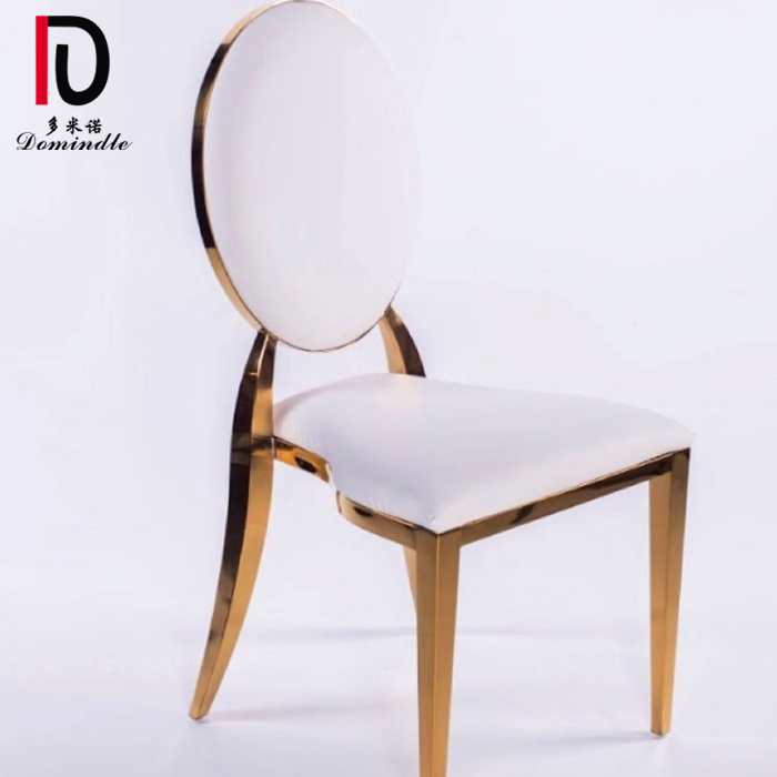 Wholesale Velvet Gold Banquet Chair –  Factory Wholesale Cheap Price Living Room Chair Golden Stainless Steel Stackable  Round Back Chair – Dominate