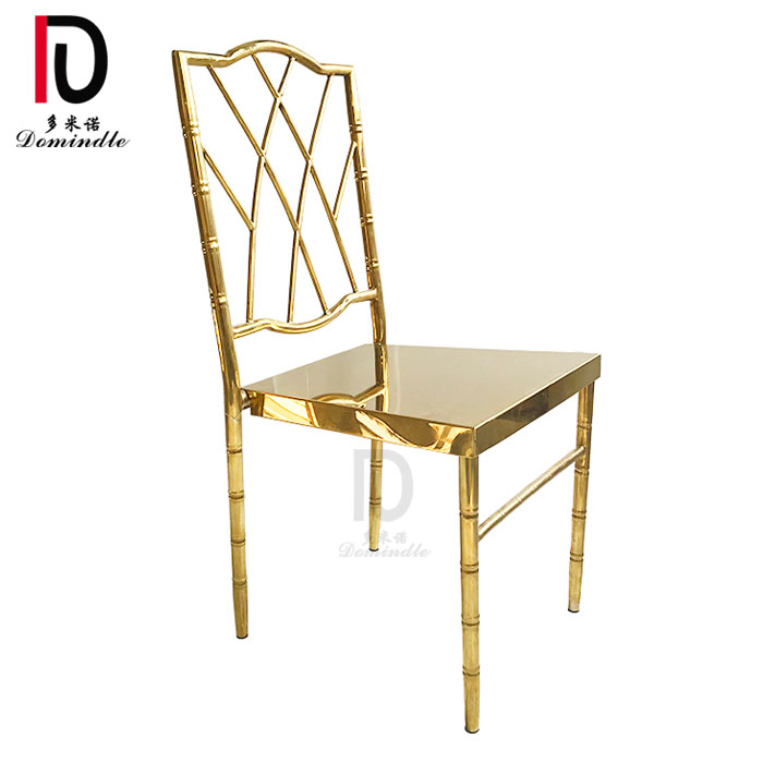 2020 new inventory design wedding stainless steel golden banquet chair