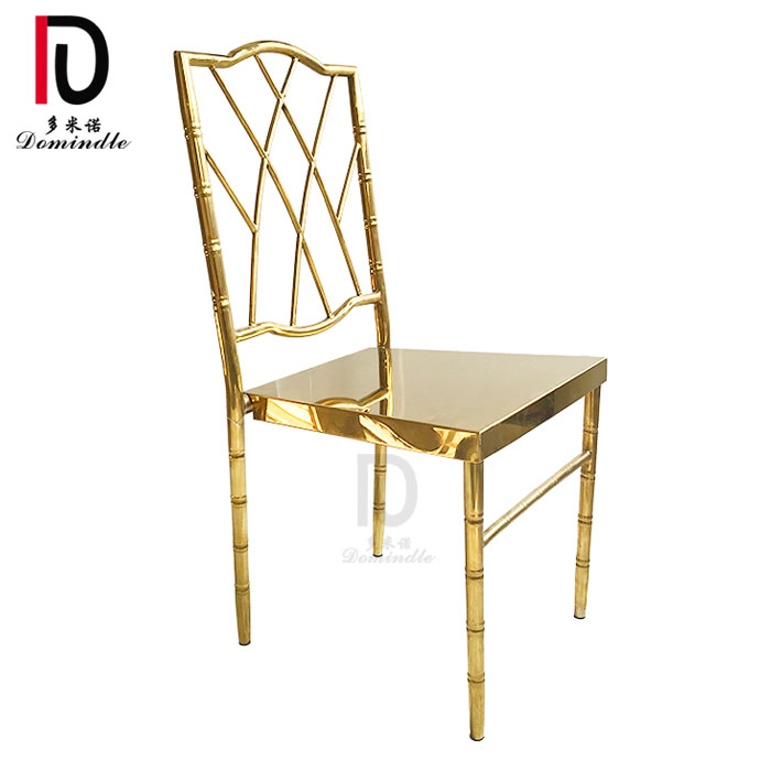 China Elegant New Design Metal Event Chair –  2020 new inventory design wedding stainless steel golden banquet chair – Dominate