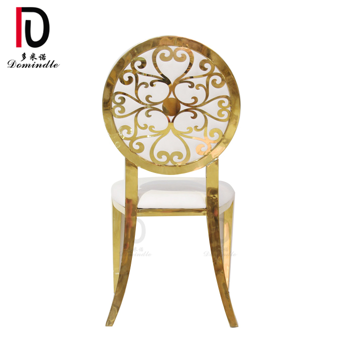dubai style round back gold stainless steel wedding chair for hotel
