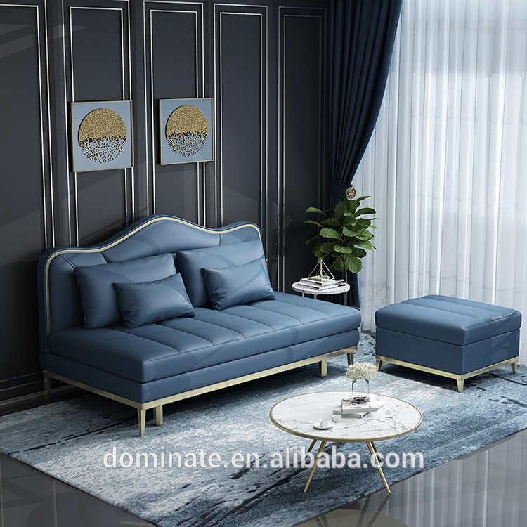 Good quality Sofa From China – Multi-functional and leather furfaces mental frame stainless sofa bed for hotel – Dominate