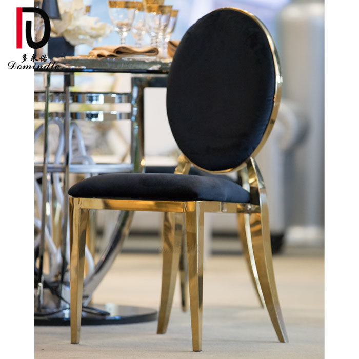 China Gold Dining Chair –  hot selling model wedding furniture stainless steel round back hotel chair – Dominate