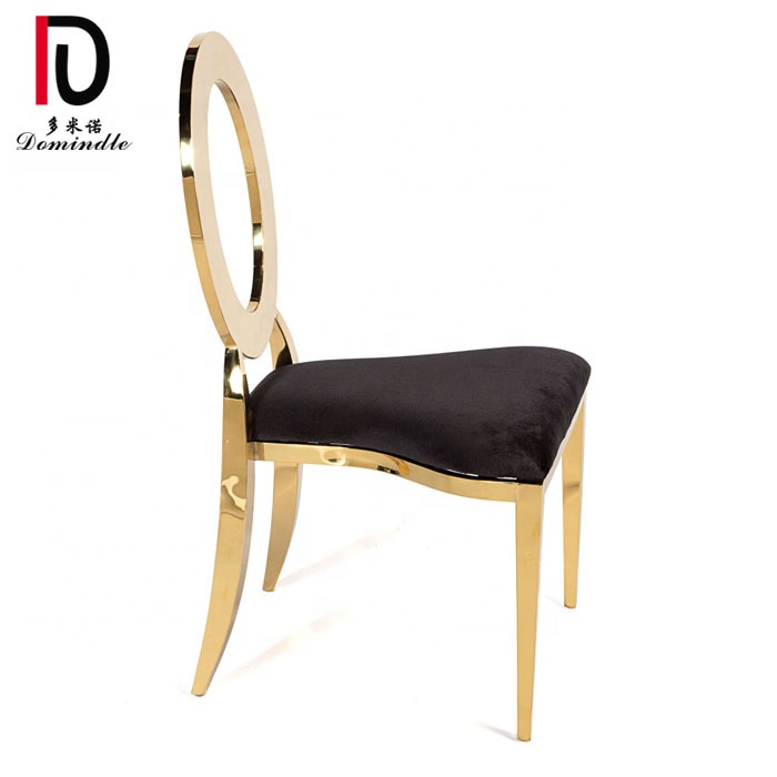 China Golden Stacking Stainless Steel Chair – Stainless steel metal frame hotel event furniture gold restaurant chair – Dominate detail pictures