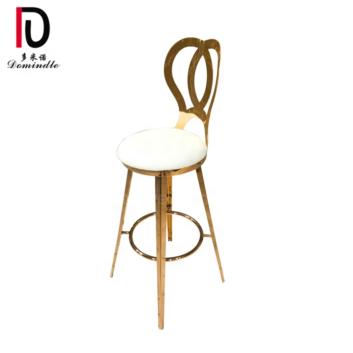 Flower Backrest High Furniture Modern Stainless Steel Metal Bar Chair for cocktail table Featured Image