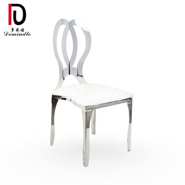 Good quality Sofa From China – Indoor hotel used gold stainless steel frame and white pu leather chair – Dominate