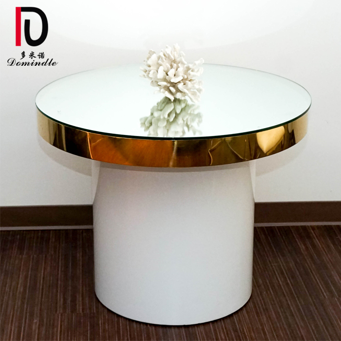 wedding chic stainless steel round mirror glass cake table for events