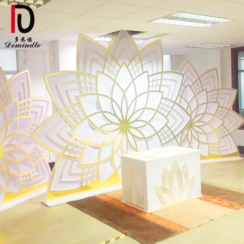 popular wedding background decor design gold acrylic backdrop wall