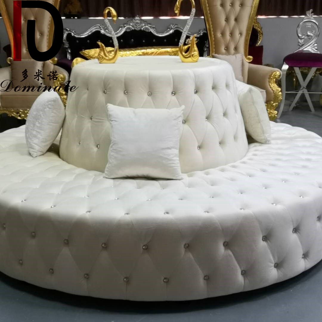 Good quality Sofa From China – White Wedding Event Sofa High Quality Leather Round Hall King Throne Sofas – Dominate