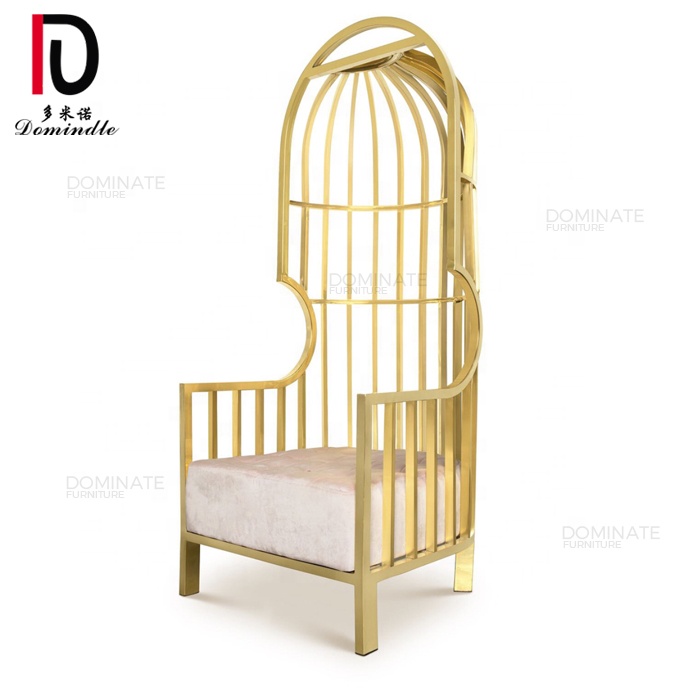 Good quality Sofa From China – Luxury Stainless Steel Metal Leather Seats Huge Birdcage Banquet Wedding Chair – Dominate