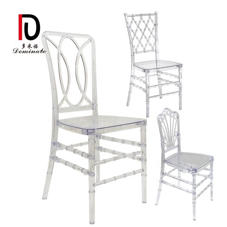 China Banquet Chair Golden –  High Quality Wholesale  Crystal Acrylic Clear Plastic Resin Napoleon Chair Tiffany stacking chiavari wedding chair – Dominate