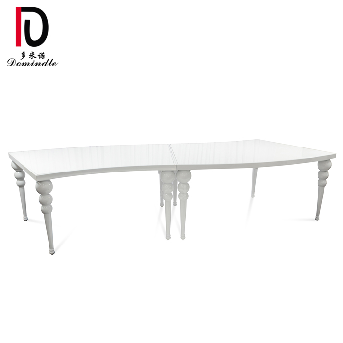 wedding and events rental stainless steel Curved White Table