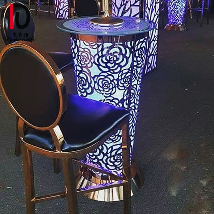 events night club stainless steel rechargeable led wedding cocktail table