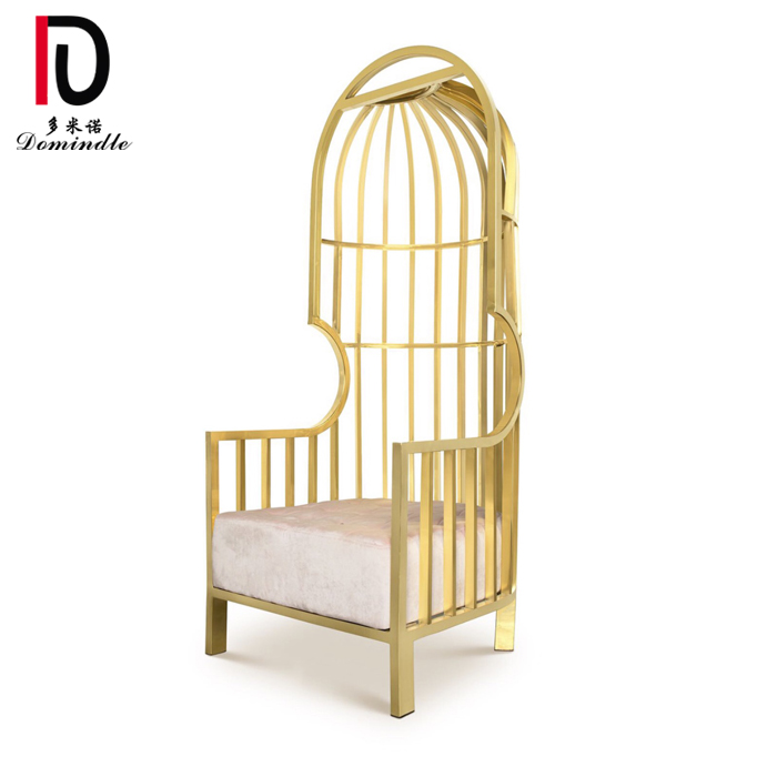 wedding bride and groom high back gold stainless steel banquet chair