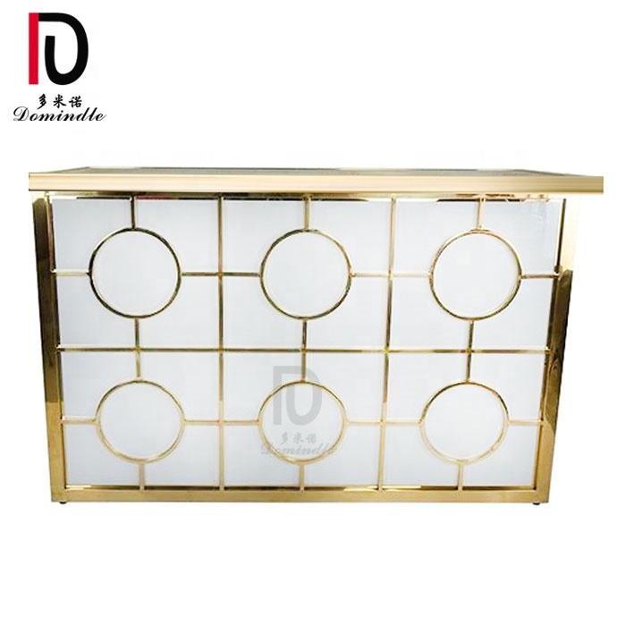 China Glass Top Cake Table –  Party Used Bar Furniture Rectangle Reception Commercial Metal Bar Counter Restaurant – Dominate