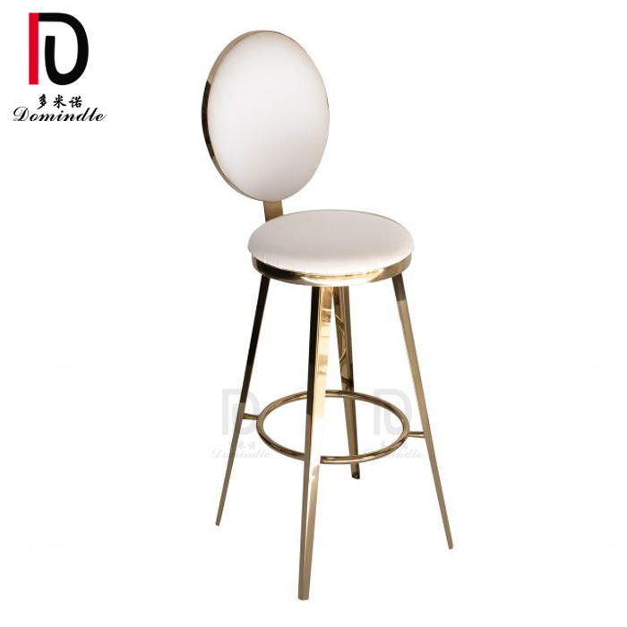 OEM French Gold Modern Wedding Dining Chair –  party use wedding gold stainless steel bar stool for wedding – Dominate