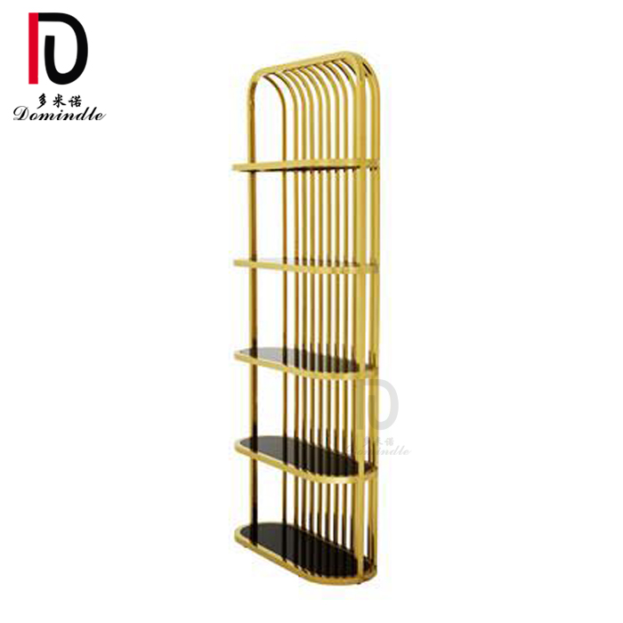 China Luxury Golden Stainless Steel Table –  stainless steel wine cabinet furniture rectangle bar display back bar – Dominate