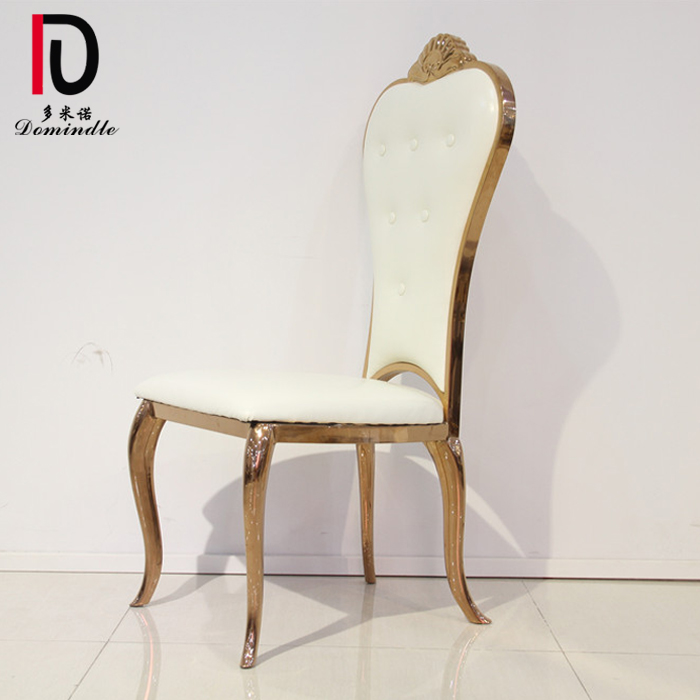 Wholesale Rental Gold Stacking Hotel Chair –  High quality stainless steel dining chair banquet wedding chair – Dominate