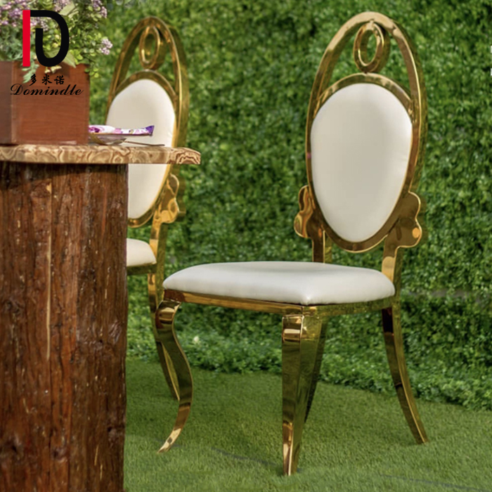 Wholesale Golden Stainless Steel Chair –  modern design gold wedding stainless steel banquet dining chair – Dominate