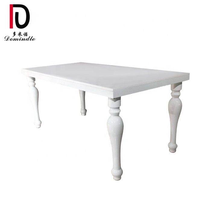 white stainless steel MDF top banquet wedding dining table