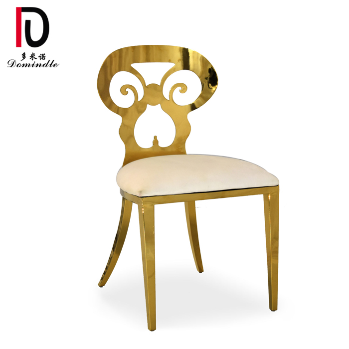 Wholesale Banquet Chair Golden –  2019 new wedding furniture stainless steel gold dining banquet chair – Dominate