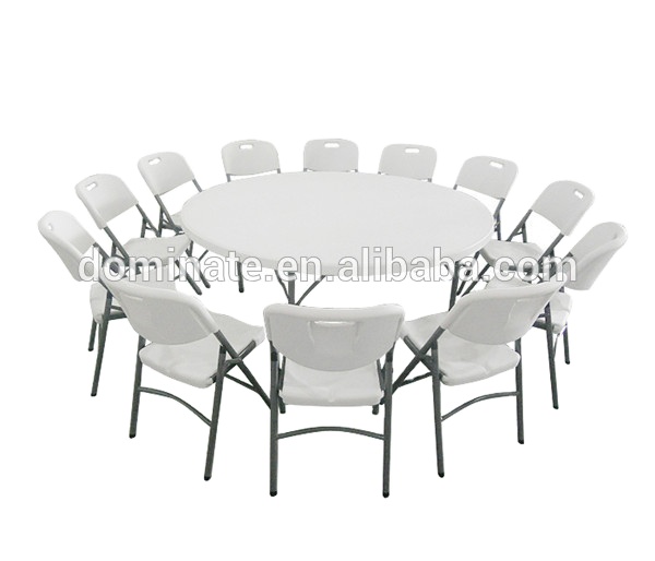 Wholesale Stainless Steel Banquet Table – 10 people plastic round folding table outdoor banquet table for wedding party – Dominate detail pictures